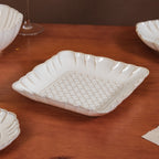 White Stoneware Design 28-Piece Dinner Set For 6 Nestasia