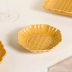 Luxury Texture 28 Piece Dinner Set For 6 Ochre Yellow Nestasia