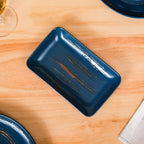 Stoneware Matte 22-Piece Dinner Set For 6 Blue Nestasia