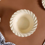 22 Piece Scallop Cream Luxury Dinner Set For 6 Nestasia