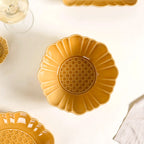 Luxury Texture 28 Piece Dinner Set For 6 Ochre Yellow Nestasia