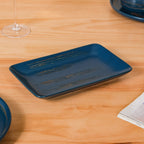 Stoneware Matte 22-Piece Dinner Set For 6 Blue Nestasia