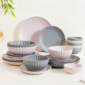 Grey Lavender 22 Piece Daily Dinner Set For 6 Nestasia