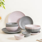 Grey Lavender 22 Piece Daily Dinner Set For 6 Nestasia