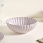 Lilac Scalloped 22 Piece Dinner Set For 6 Nestasia