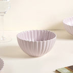 Lilac Scalloped 22 Piece Dinner Set For 6 Nestasia