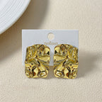 Distressed Gold Drop Earrings Nestasia
