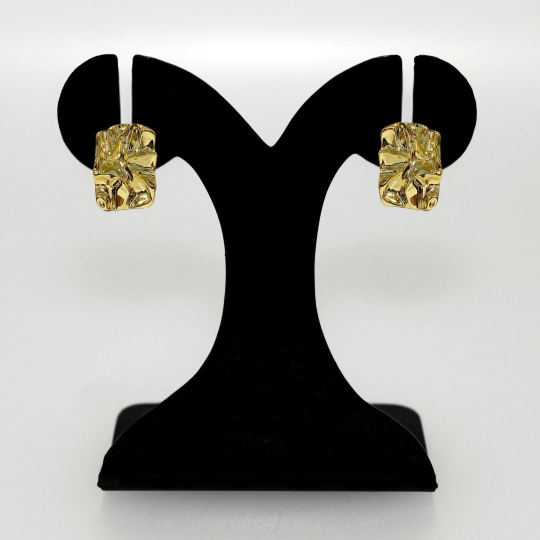Distressed Gold Drop Earrings Nestasia