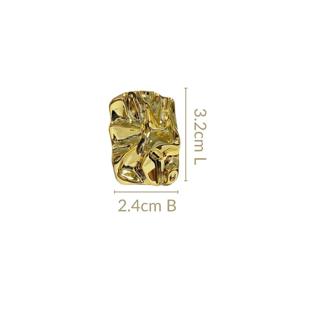 Distressed Gold Drop Earrings Nestasia