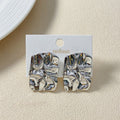 Distressed Silver Drop Earrings Nestasia