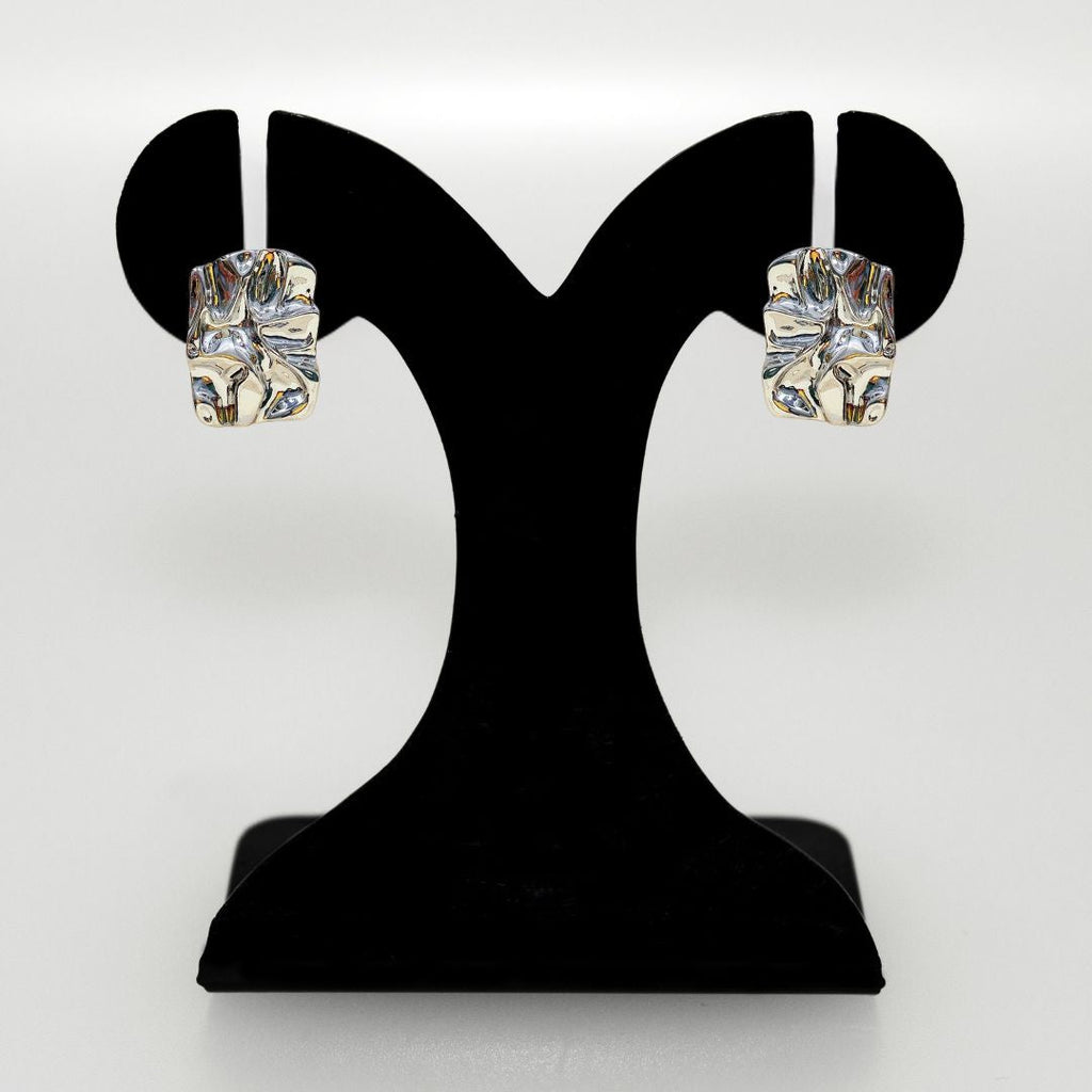 Distressed Silver Drop Earrings Nestasia