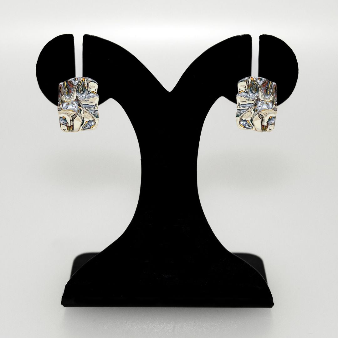 Distressed Silver Drop Earrings Nestasia