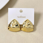 Distressed Metal Gold Studs Nestasia