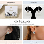 Distressed Metal Silver Studs Nestasia