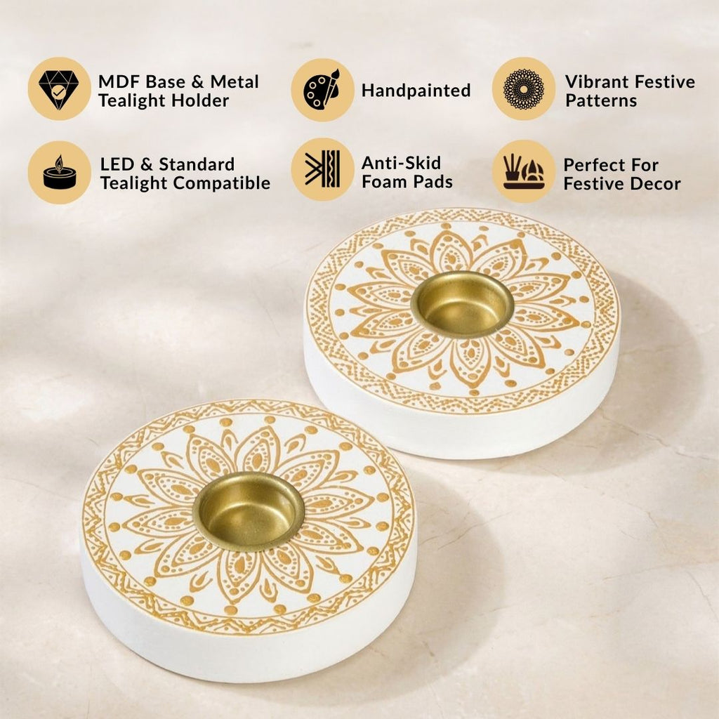 Divina Aura Tealight Holder Set Of 2 Nestasia
