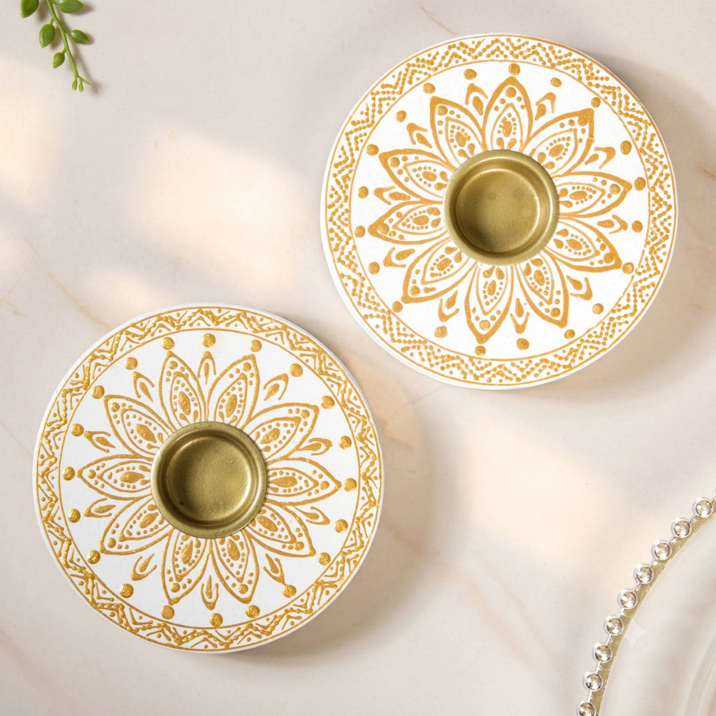 Divina Aura Tealight Holder Set Of 2 Nestasia