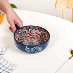 Mandala Melange Dish Bowl With Handle Blue 600ml Nestasia