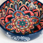 Mandala Melange Dish Bowl With Handle Blue 600ml Nestasia