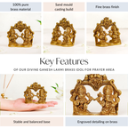 Divine Ganesh Laxmi Brass Idol 8cm Nestasia
