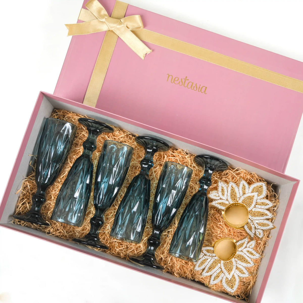 Glam Glassware Gift Hamper Set of 4 Nestasia