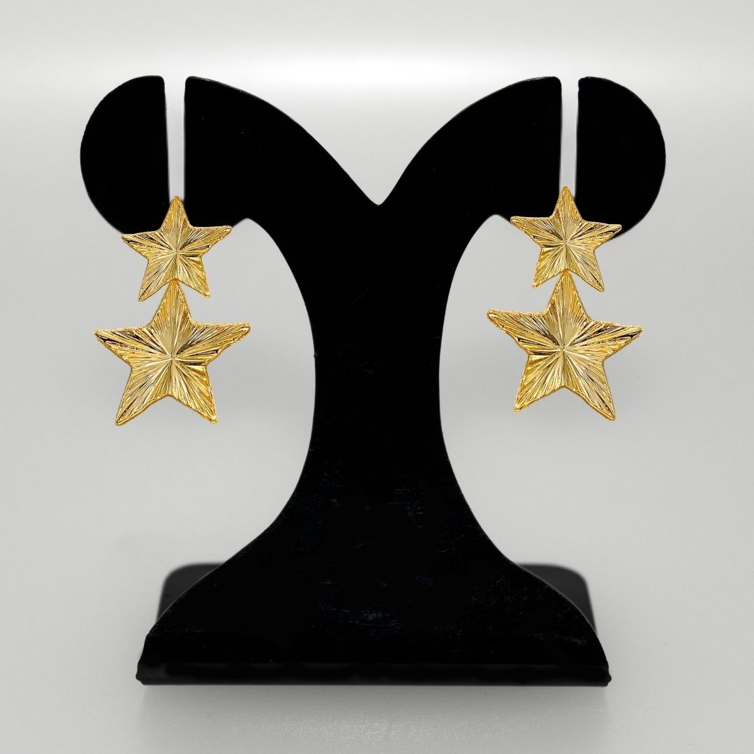 Double Star Dangle Earrings Nestasia