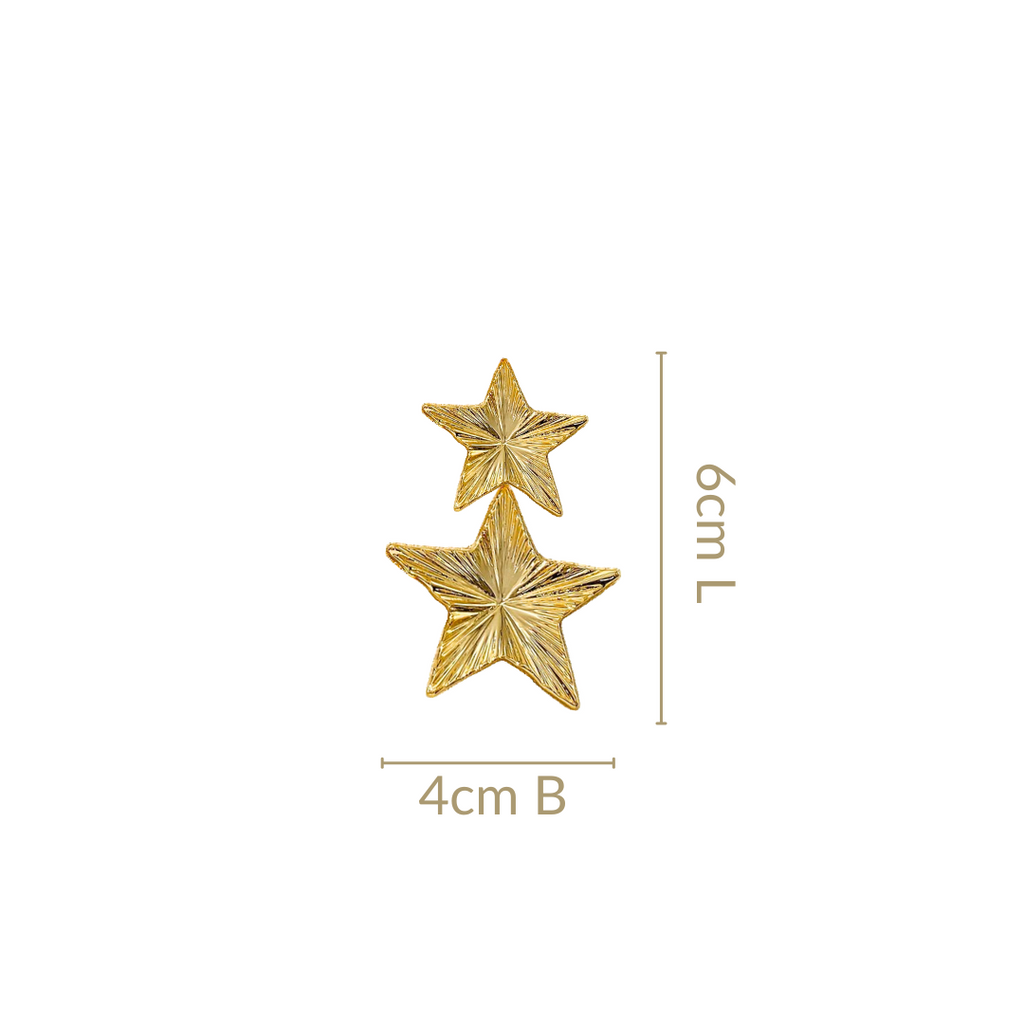 Double Star Dangle Earrings Nestasia