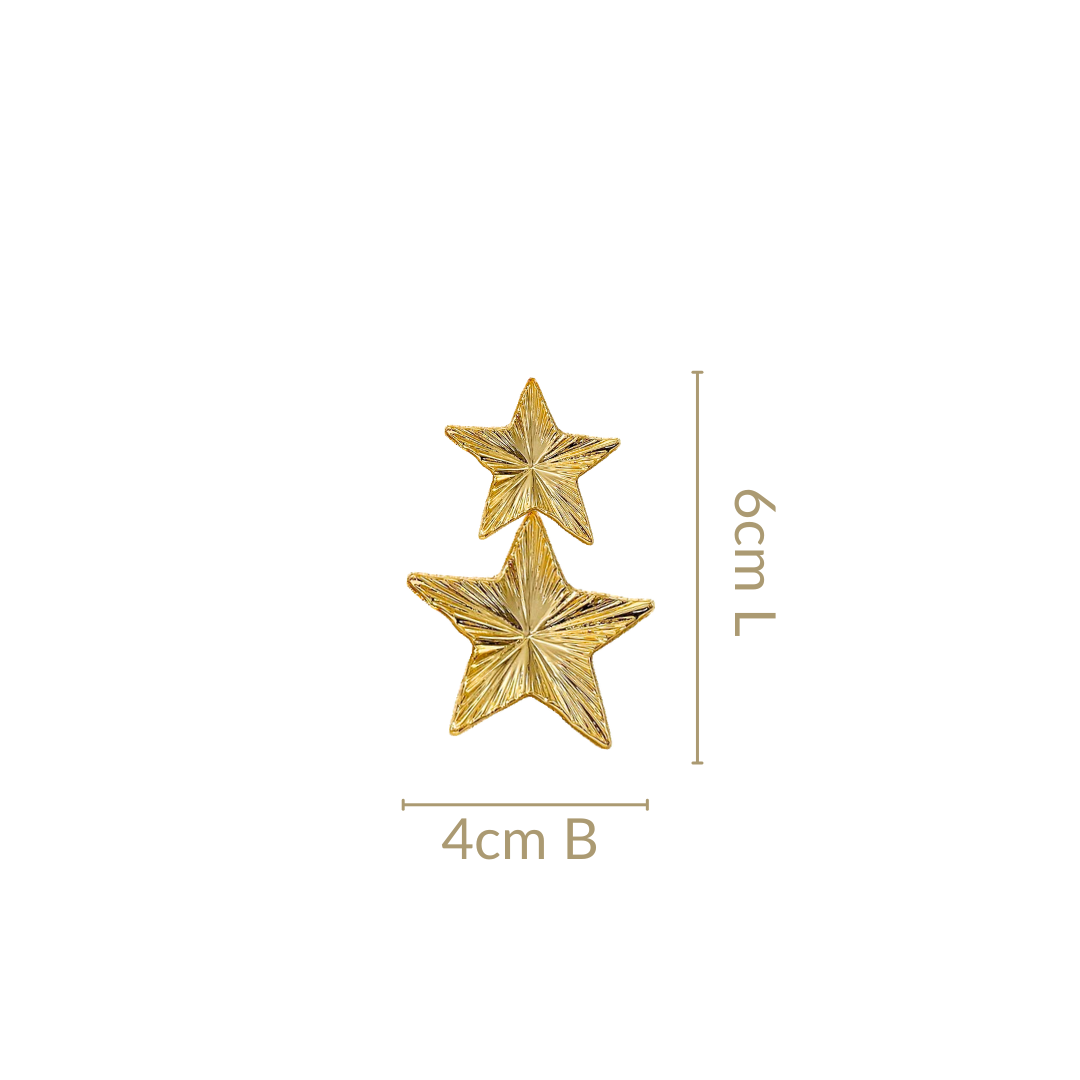 Double Star Dangle Earrings Nestasia