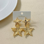 Double Star Dangle Earrings Nestasia