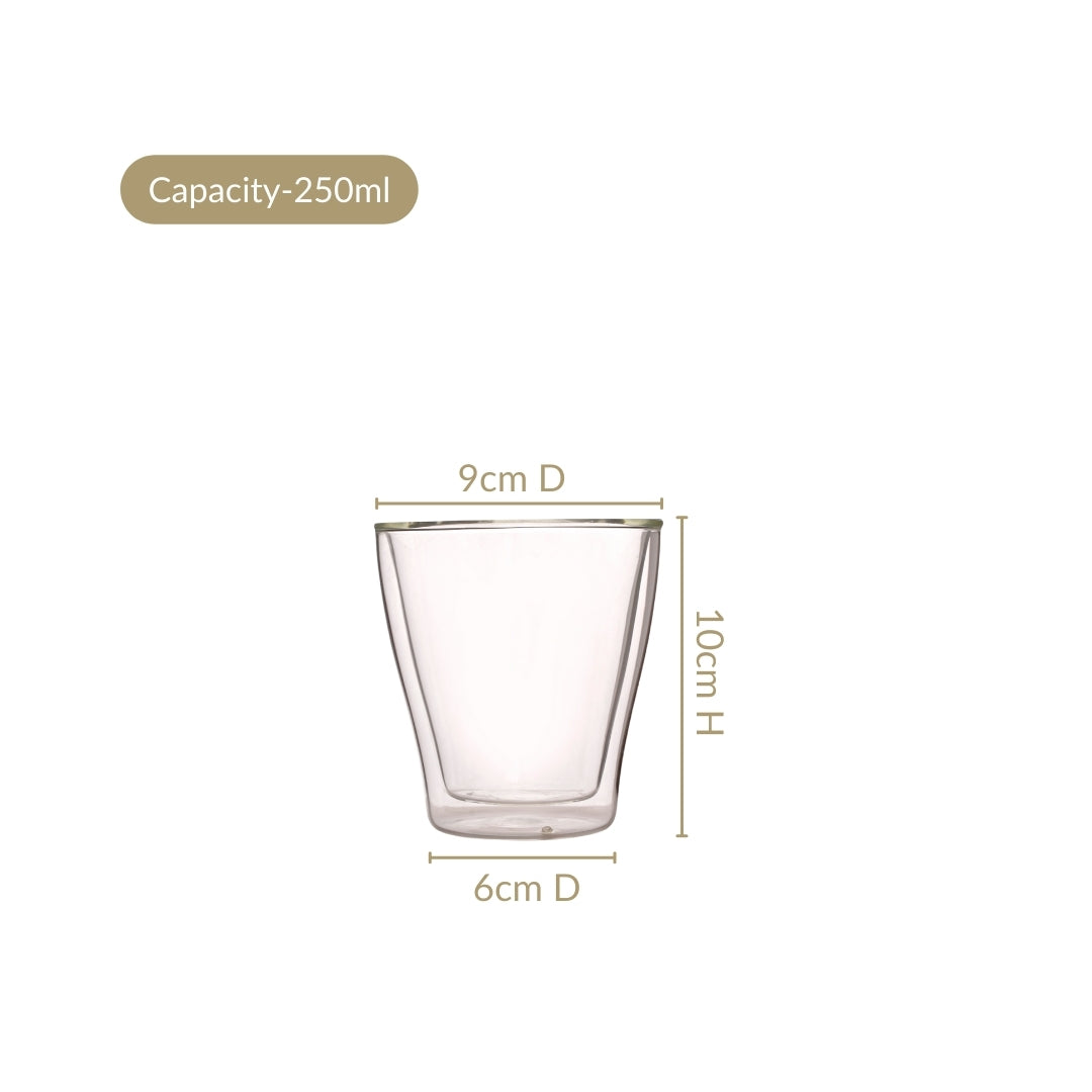 Double Walled Borosilicate Tumblers Set Of 4 250ml Nestasia