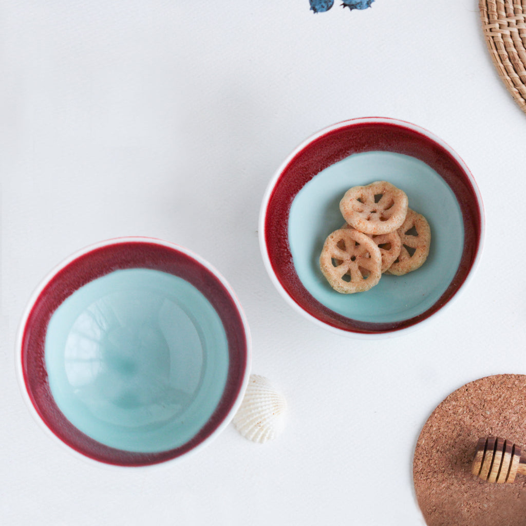 Red And Blue Bowl - Set of 2 200 ml Nestasia