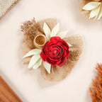 Set of 6 Decorative Dried Flowers And Jute Bunch Nestasia