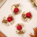 Set of 6 Decorative Dried Flowers And Jute Bunch Nestasia