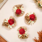 Set of 6 Decorative Dried Flowers And Jute Bunch Nestasia