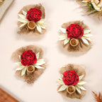 Set of 6 Decorative Dried Flowers And Jute Bunch Nestasia