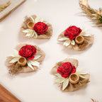 Set of 6 Decorative Dried Flowers And Jute Bunch Nestasia