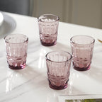 Embossed Crystal Drinkware Set of 4 Nestasia