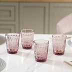 Embossed Crystal Drinkware Set of 4 Nestasia