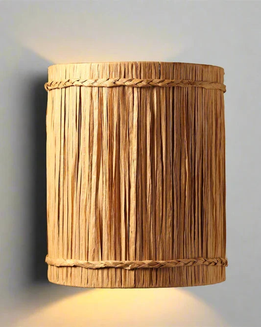 Decorative Raffia Wall Lamp for Hall and Corridor