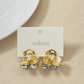 Floral Dual Toned Earrings Nestasia