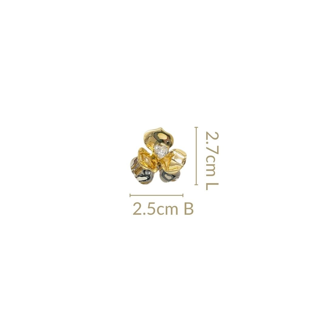 Floral Dual Toned Earrings Nestasia