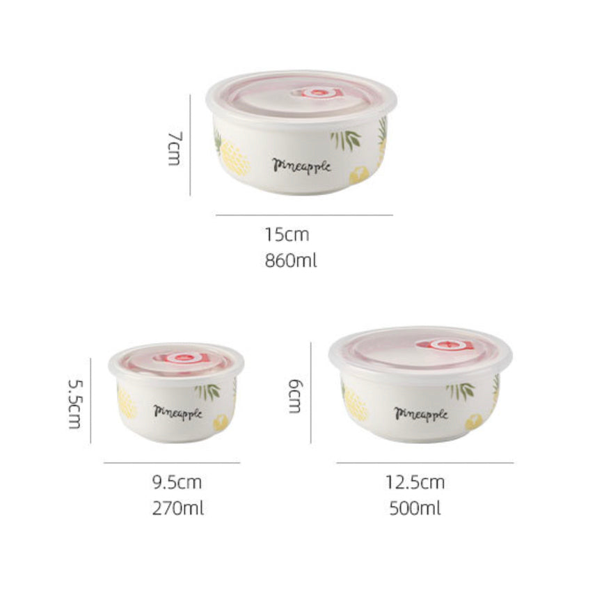 Pineapple Lunch Box Set of 3 Nestasia