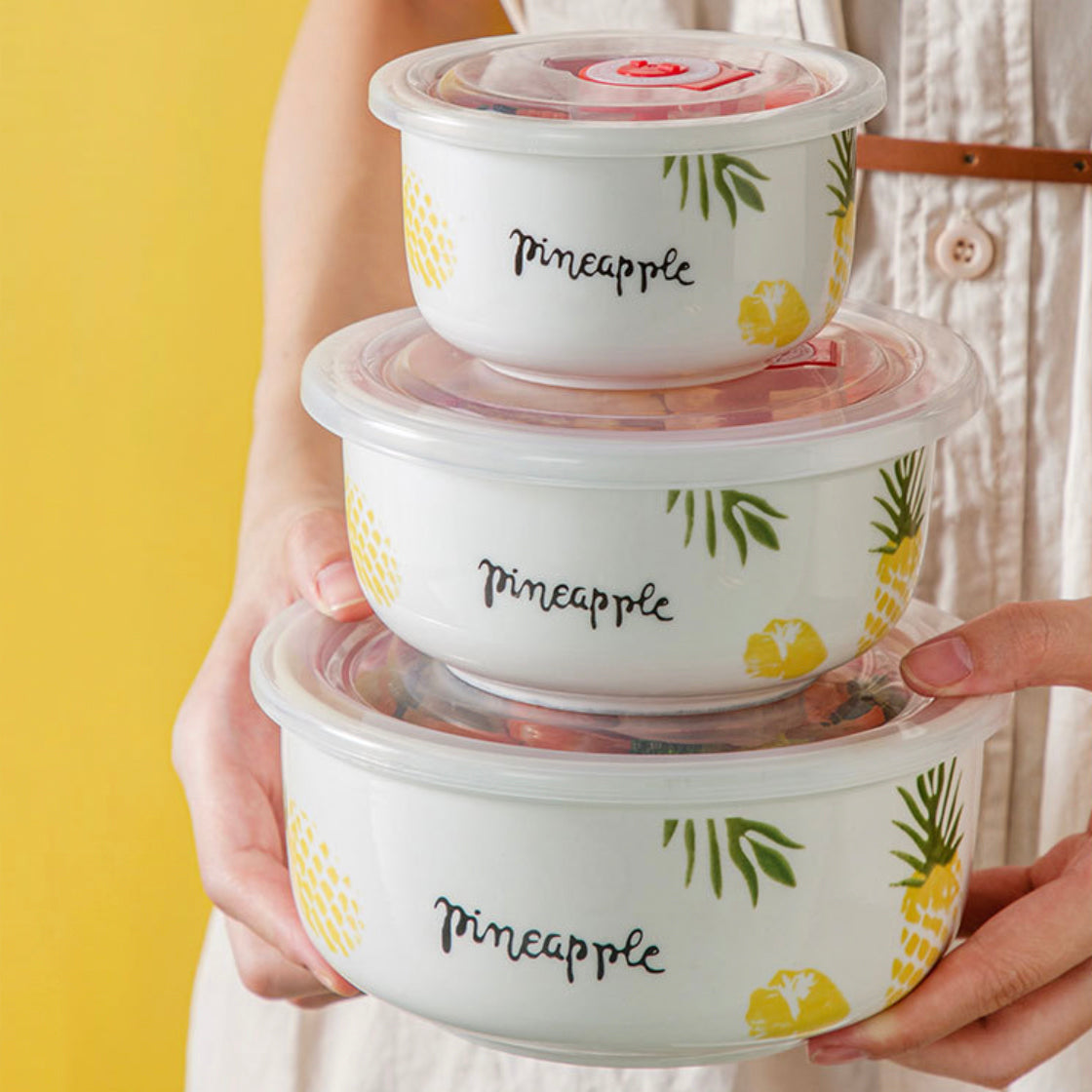 Pineapple Lunch Box Set of 3 Nestasia