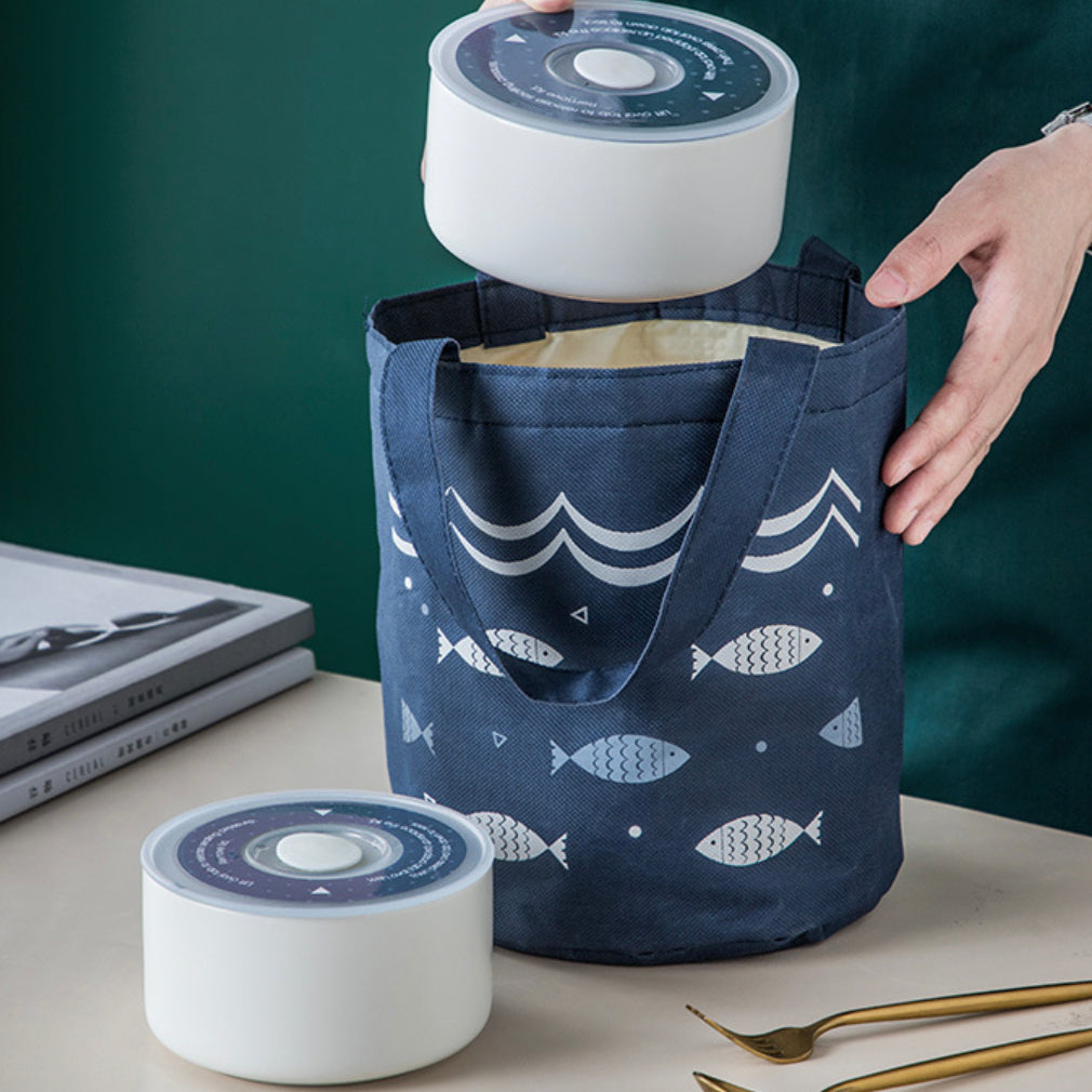 Fish Print Lunch Bag Nestasia