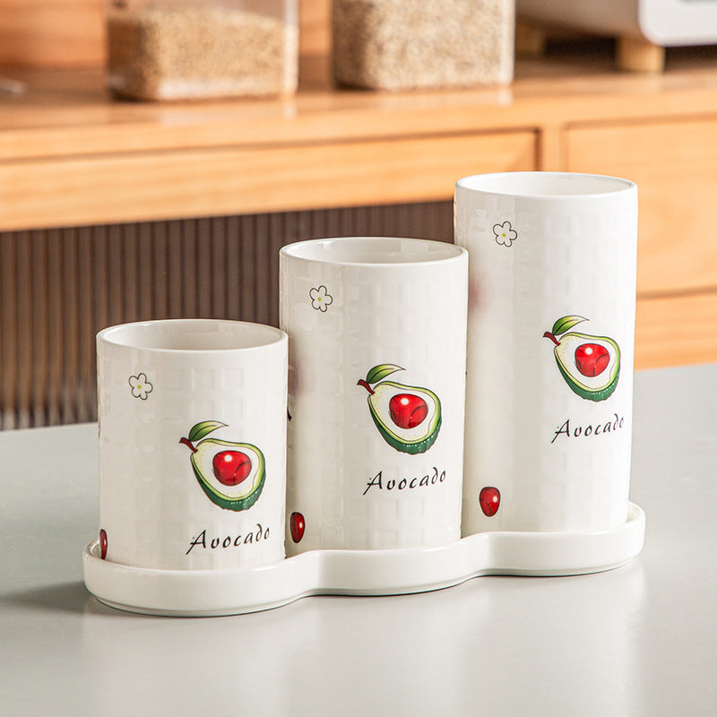 Avocado Chopstick Holder Set of 3 Nestasia