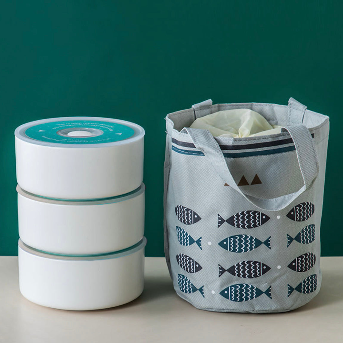 Fish Print Lunch Bag Nestasia