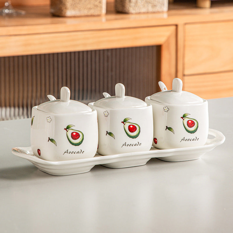 Avocado Spice Jar Set Of 3 Nestasia