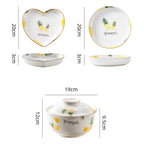 Pineapple Heart Plates and Pot For 4 Nestasia