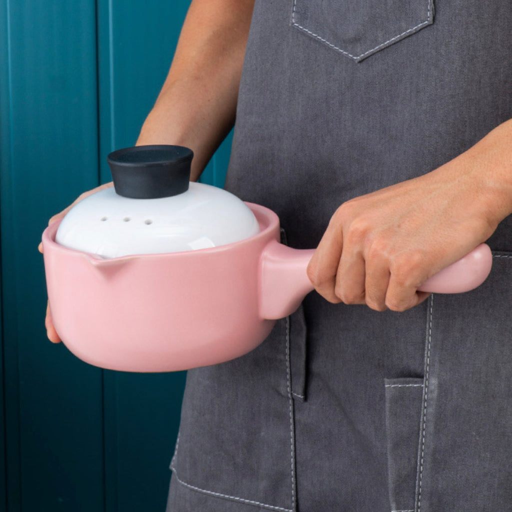Ceramic Pot With Lid And Handle Nestasia