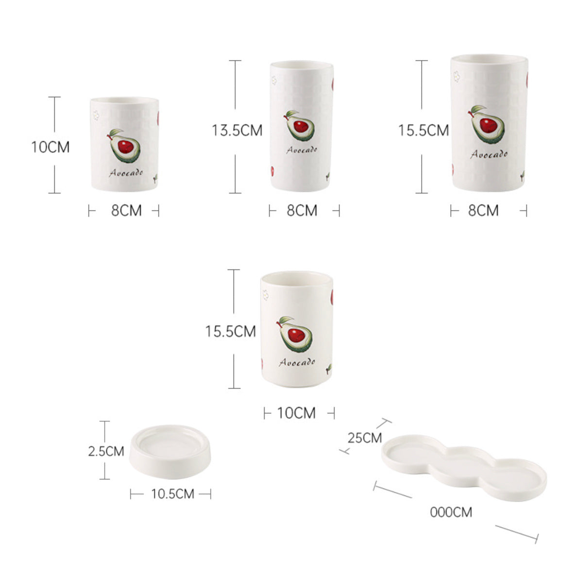 Avocado Chopstick Holder Set of 3 Nestasia