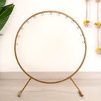 Puja Altar Circular Metal Frame With Lotus Decor 33 Inch Nestasia